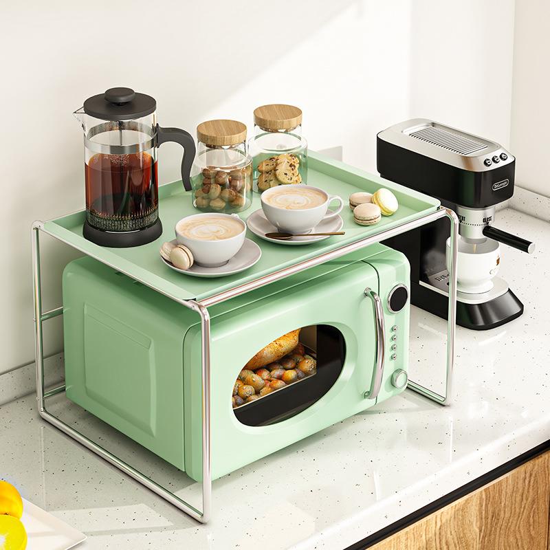 厨房微波炉置物架台面烤箱电饭煲多层支架空气炸锅家用储物收纳架