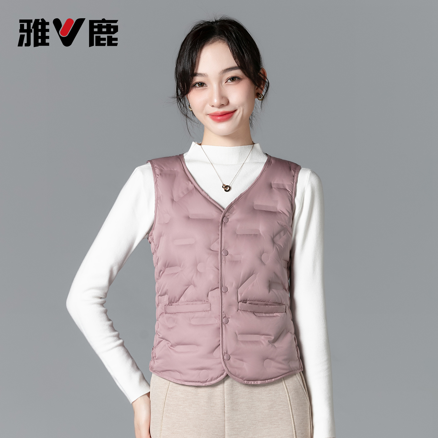 雅鹿羽绒马甲女内胆2025新款背心内穿保暖贴身女士打底小马夹冬季