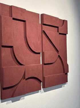 法式中古风挂画高级感客厅背景墙装饰画餐厅玄关3D立体雕刻红色系