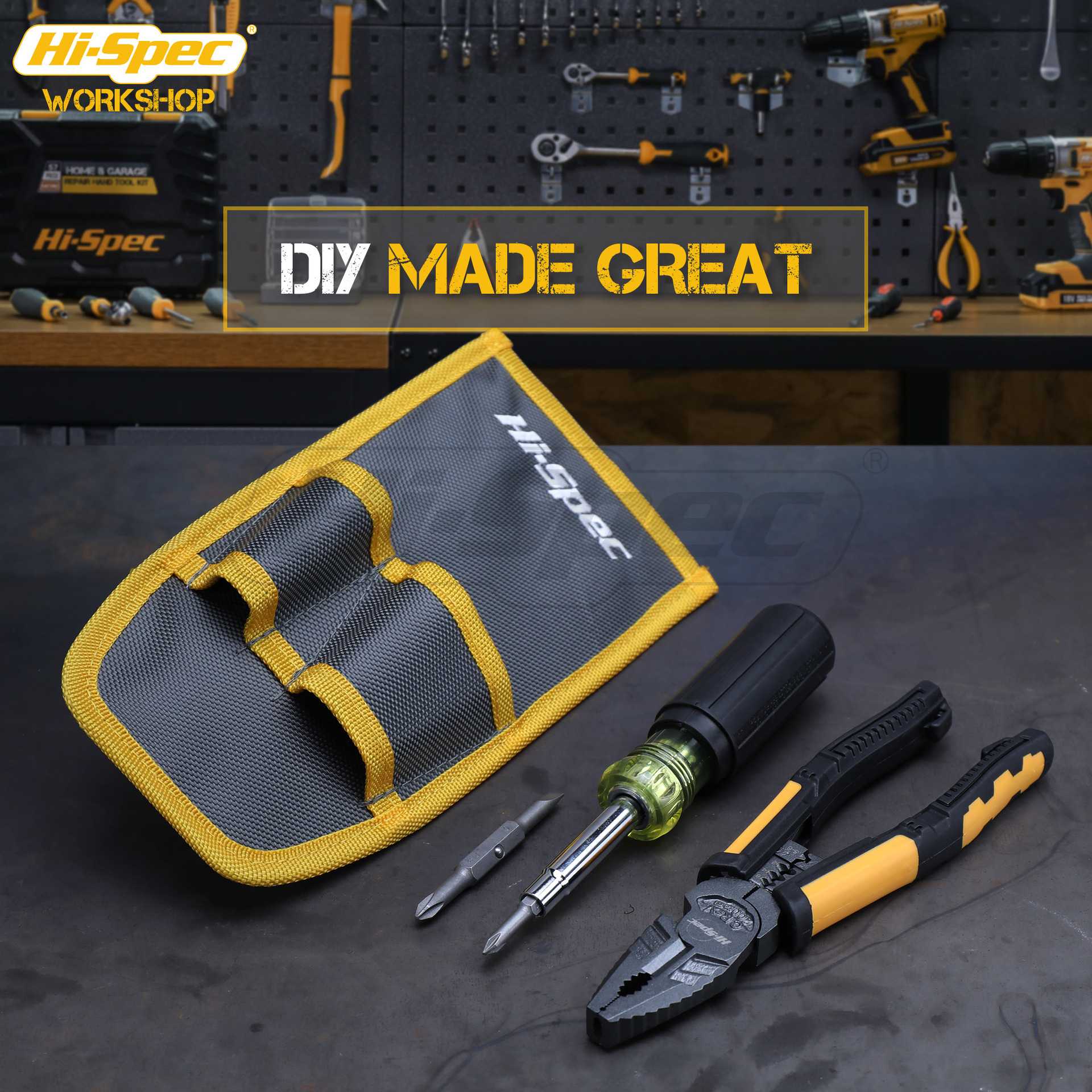 Hi-Spec 2件套电讯工具套装多用钢丝钳螺丝刀起子维修使用工具