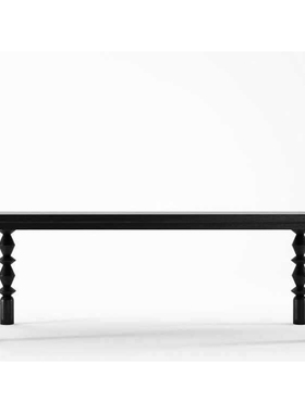 ft美式实木黑色餐桌复古创意家用办公桌长桌工作台书桌长条桌吃饭