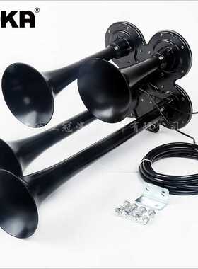 DHKA亚冠-AS034AB现货 12V四管黑色镀铬电控气喇叭卡车货车气喇叭