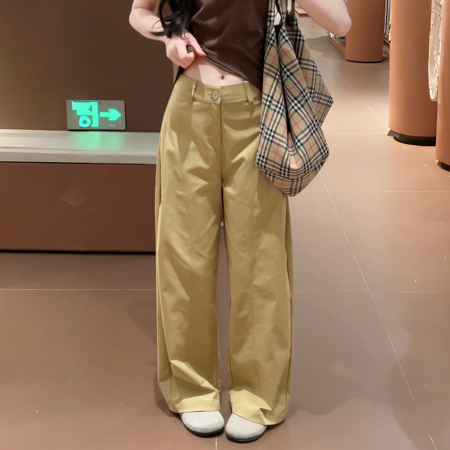 潮流侧压褶阔腿裤女2026春夏新款高腰风琴裤裤时尚休闲宽松直筒裤