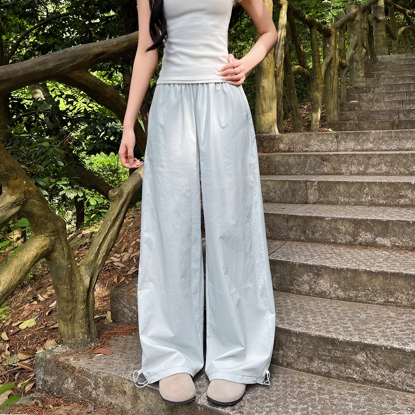 工装裤女款2026新款夏薄款小个子酷飒风美式速干裤休闲运动阔腿裤