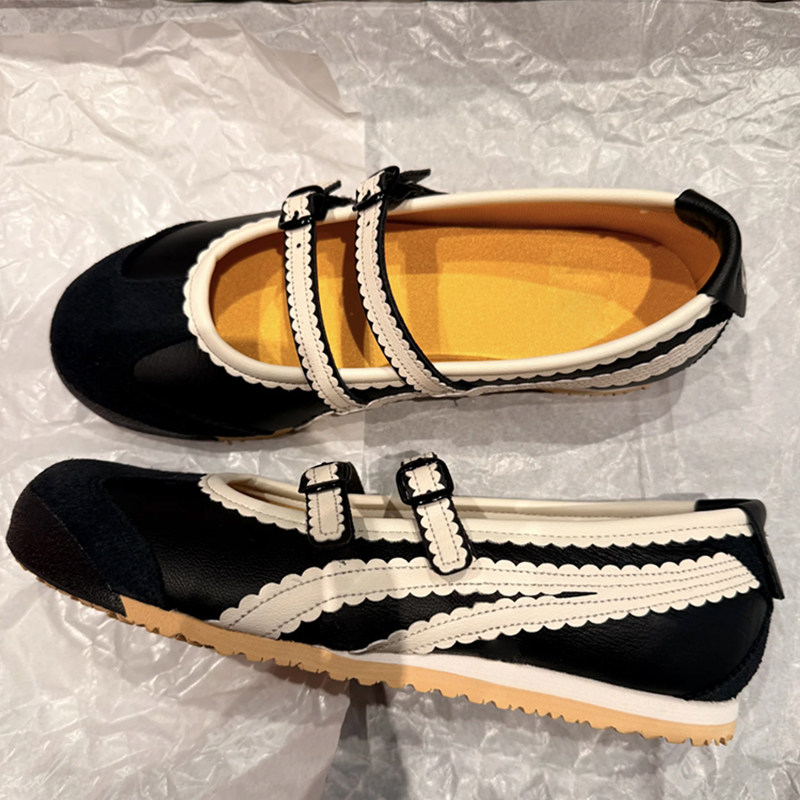 thumbnail for 高定~真皮芭蕾舞鞋2026新款法式玛丽珍鞋厚底运动休闲德训鞋女春