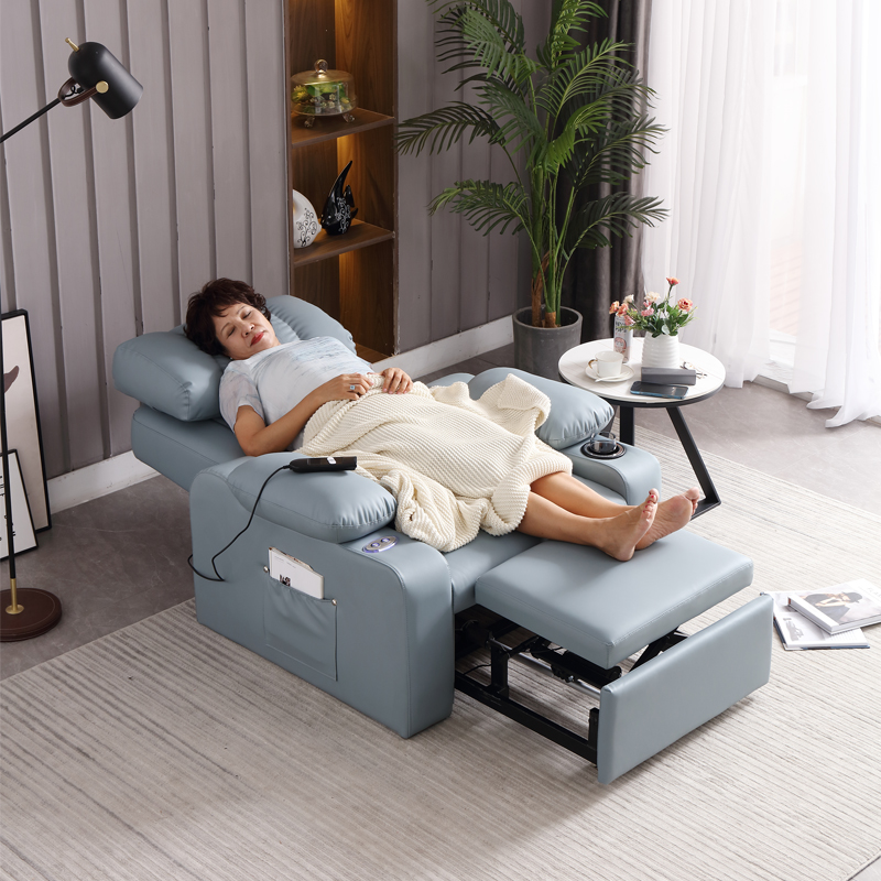 多功能电动单人沙发床两s用老人家用阳台会所贵妃躺椅小户型皮艺