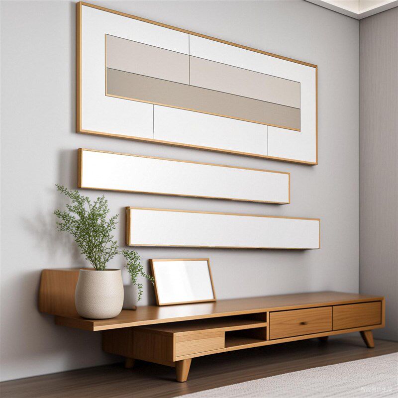 横幅细长条免装裱油画框带画布带C框定制大尺寸简约手绘油画框丙