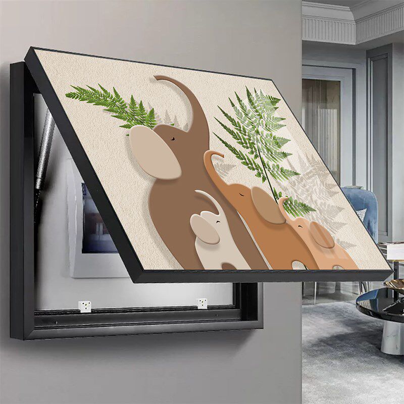 电表箱装饰画小清新弱电箱画免打孔配电箱遮挡电闸电X源开关盒挂