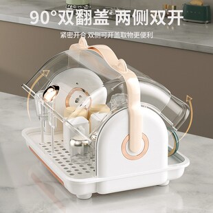 玻璃杯收纳 创意防尘水杯置物架手提放茶杯架沥水托盘K架子家用装