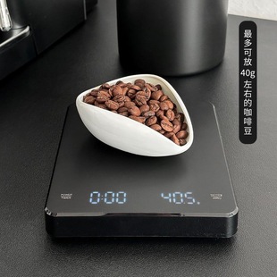 咖啡称豆盘分装盘子咖啡粉陶瓷称豆碟接豆盘咖啡豆称重量杯计量盘