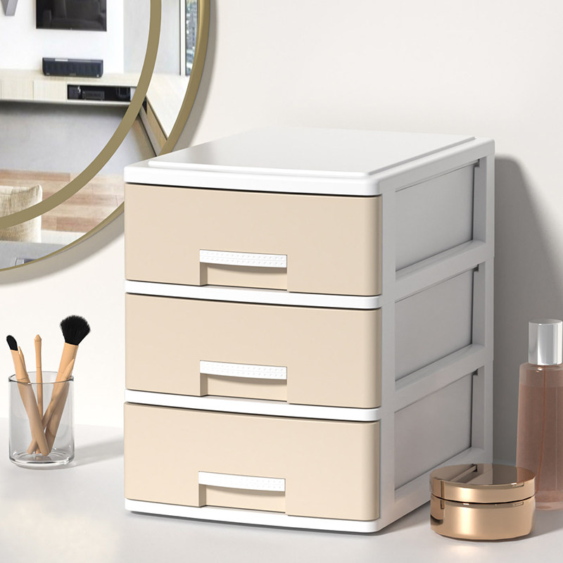 桌面收纳盒抽屉式书桌上文具杂物储物盒子办公室文件化妆品整理盒