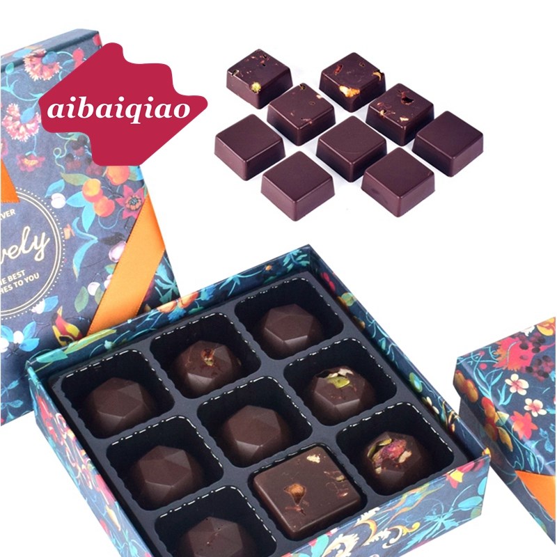 爱百巧 15g24连正方形巧克力模具PC材质手工精品朱古力方块造型模