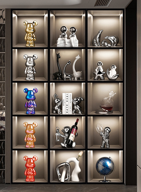 现代简约酒柜装饰品摆件套装兔子轻奢风客K厅家居红酒架高档工艺