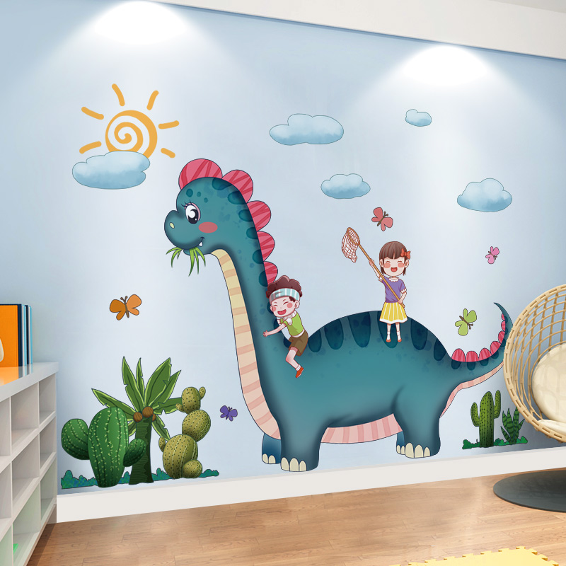 卡通动物海洋贴画3D立体墙贴纸自粘墙纸儿童房间卧室墙面装饰布置图片