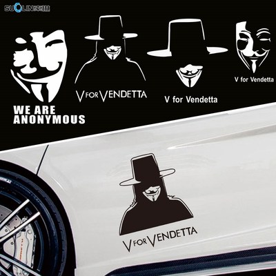 V字仇杀队车贴复仇者面具一生所爱车身车窗装饰遮挡划痕贴纸