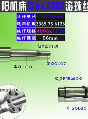 沈阳数控机床滚珠丝杠cak63135 e-ca6140 5085 50135车床xz轴丝杠