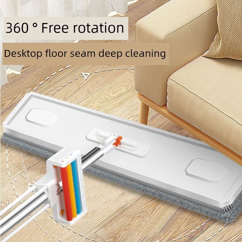 【隋心专属】俏日子转转乐免手z洗拖把带四块拖布刮刀拖把夹