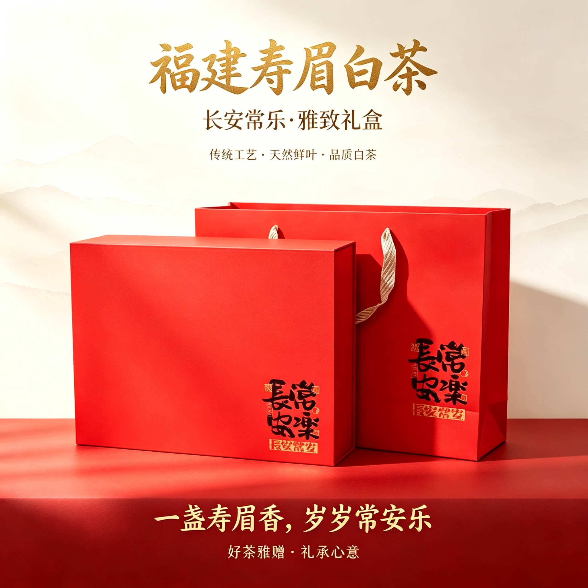 正宗福建寿眉白茶礼盒装送礼高山茶园野生老白茶特产一级官方正品