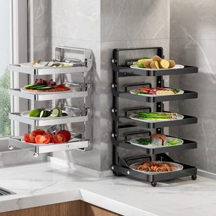 多功能火锅菜盘备菜架可折叠厨房家用配菜神器多层壁挂收纳置物架