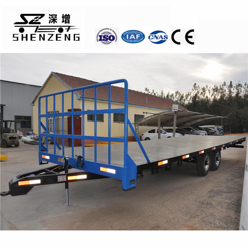 5吨平板拖车带护栏挂车托盘车拖车底盘运输工具车拖拉机牵引