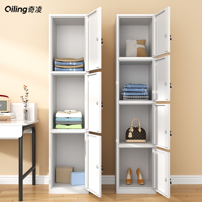 单门更衣柜铁皮柜带锁员工柜健身房浴室储物柜钢简易办公室衣柜