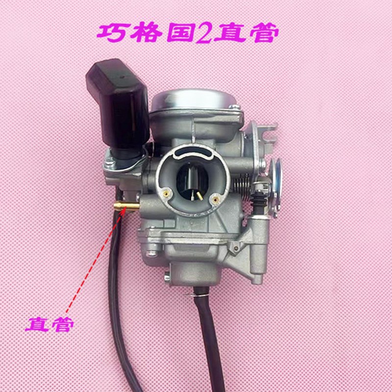 踏板摩托车化油器巧格100 凌鹰 福喜48助力车国2直管 弯管 国三
