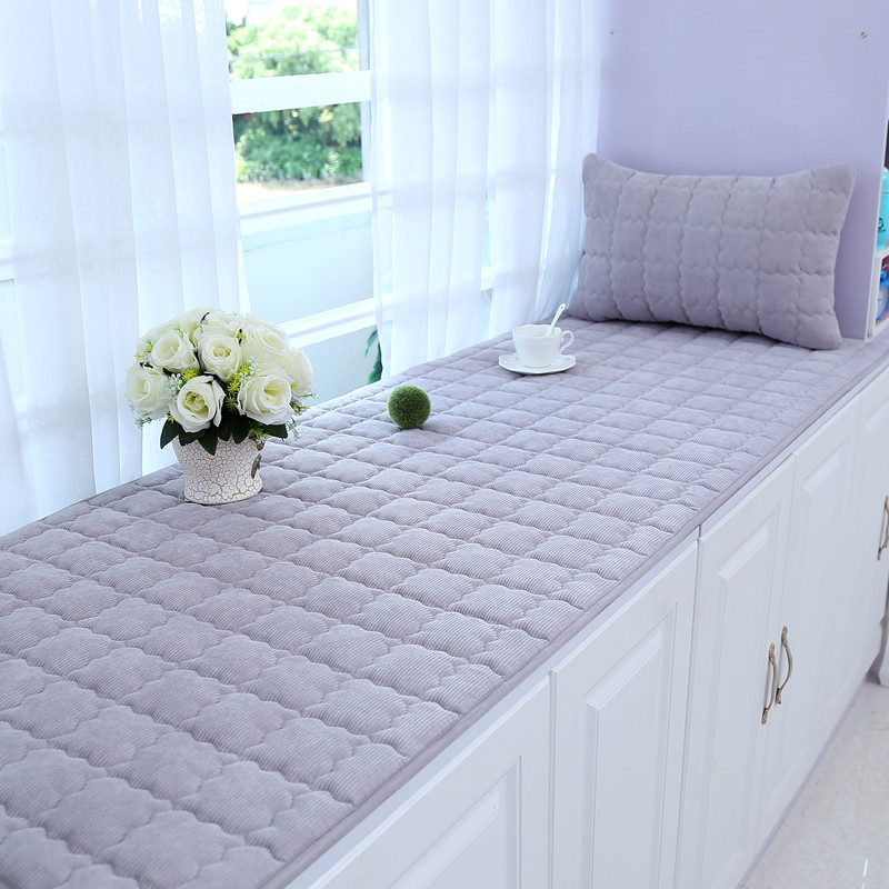 防滑飘窗垫窗台垫加厚亚麻阳台垫四季通用榻榻米垫子简约床垫定做