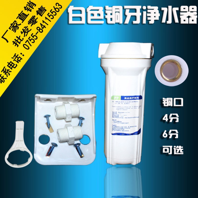 10寸透明铜牙一级前置过滤器 4分6分接口单级净水器单桶pp过滤器