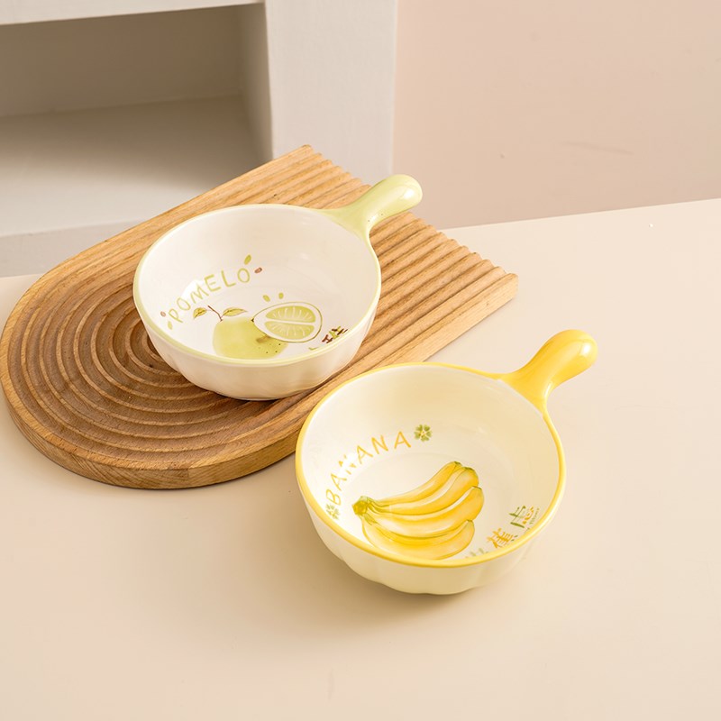 碗个人陶瓷手柄碗家用2024新款高颜值碗宿舍用学生大号泡面