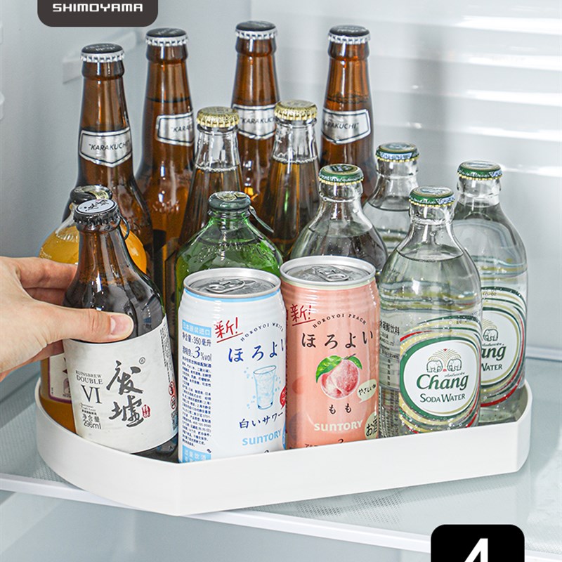 霜山旋转托盘多用途厨房调料收纳盒圆形置物架家用收纳转盘展示架