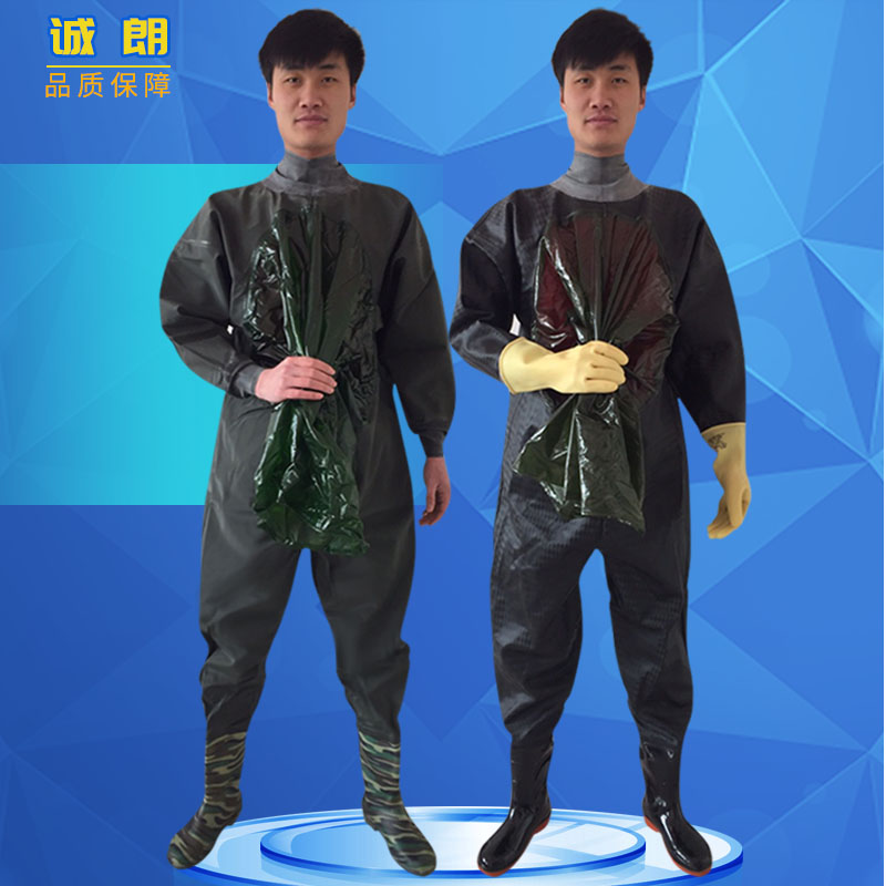 全身下水裤加厚捕鱼抓鱼雨裤防水衣连体下水衣挖藕服水叉防蜂男涉