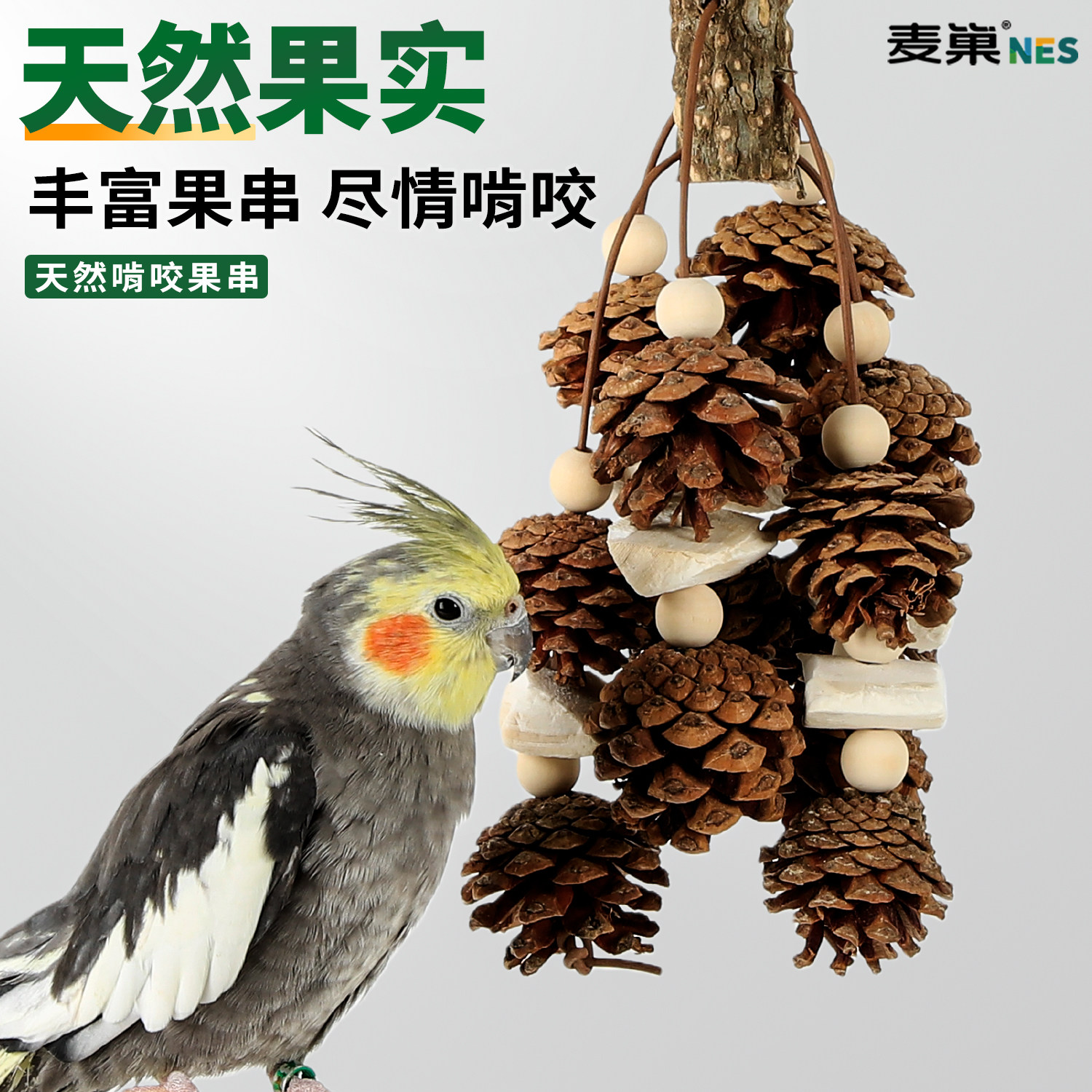 鹦鹉玩具解闷自嗨墨鱼骨挂串鸟啃咬磨牙专用笼内装饰牡丹玄凤虎皮