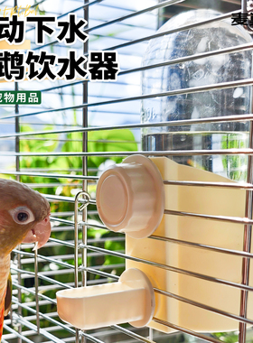 鹦鹉饮水器小鸟自动喂水防溅撞针水壶专用大容量横竖丝外置喝水器