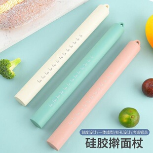 硅胶擀面杖食品烘焙面包饺子擀面皮家用不沾雪媚娘压面棍子擀面杖