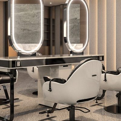 网红理发店镜台发廊专用柜子一体美发店剪发镜子单双面烫染区镜台