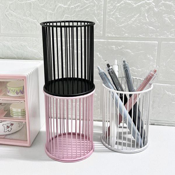 竖型化妆刷收纳桶铁艺桌面杂物收纳学生笔筒简约圆形放梳子收纳筒,收纳整理,化妆刷收纳盒/桶,淘宝优惠券,粉丝福利购,淘宝优惠卷