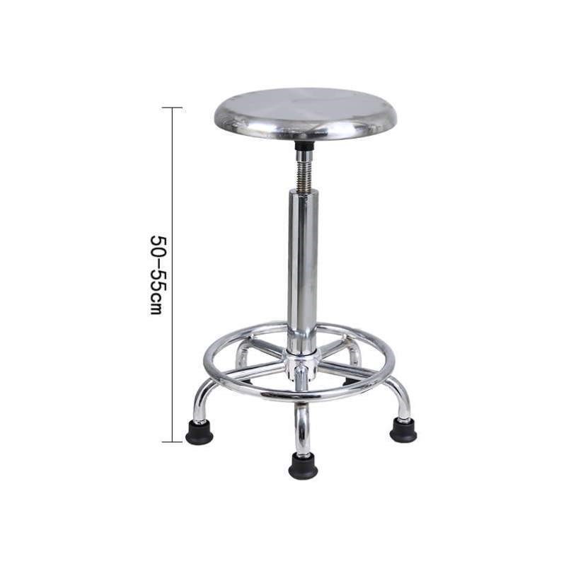 旋转椅不锈钢滑轮l圆铁工厂流水线工作椅子升降凳子实验室车间酒