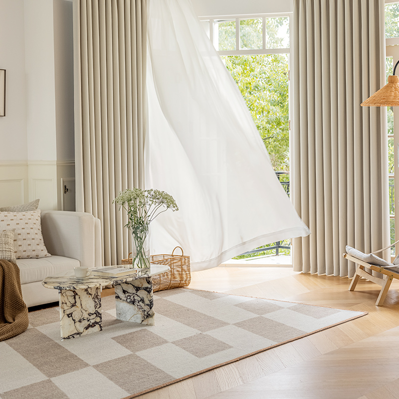 绍兴柯桥窗帘奶油丝绒加厚雪尼尔2023年新款客厅卧U室全遮光奶油