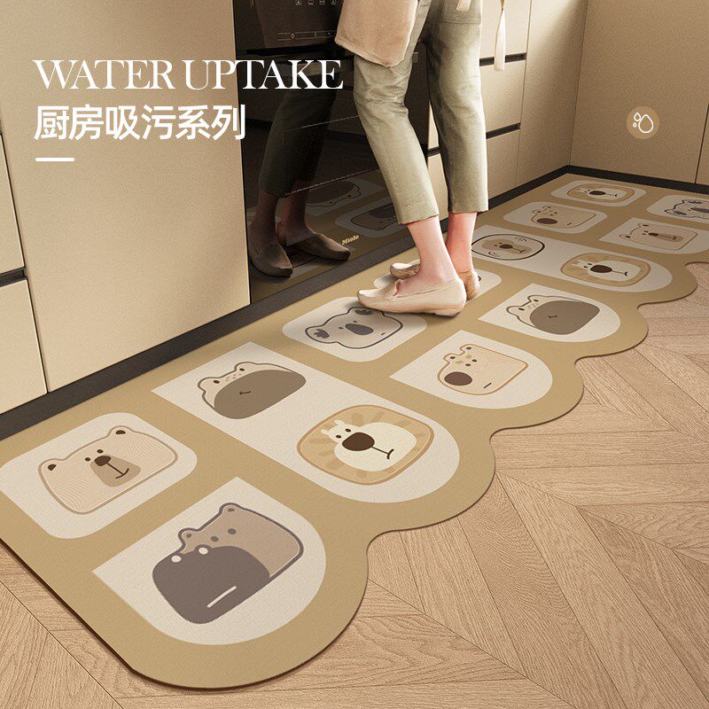 卡通厨房专用地i垫家用耐脏防滑防油可擦免洗地毯浴室吸水速干脚