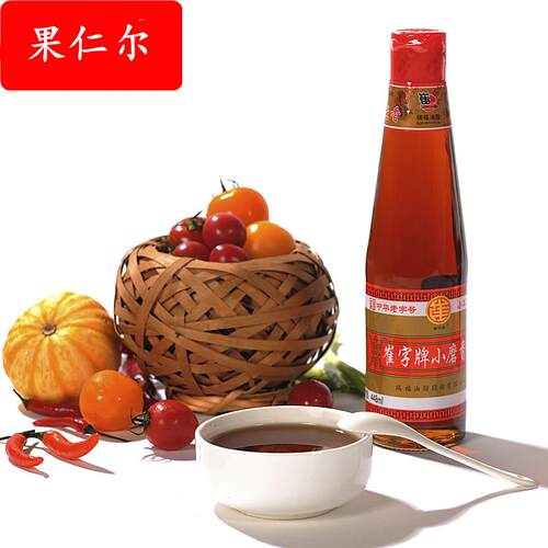崔字牌小磨香油纯芝麻油448ml小瓶 黑芝麻油凉拌菜调味品火锅油碟