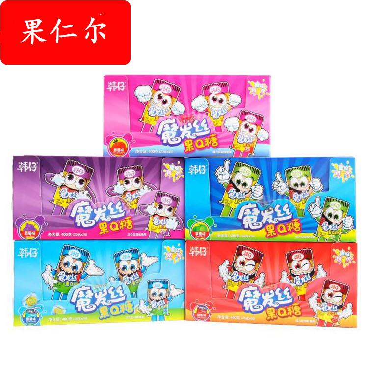 韩仔魔发丝果Q软糖多口味儿时的记忆像头发样糖果 每件/10盒/20只