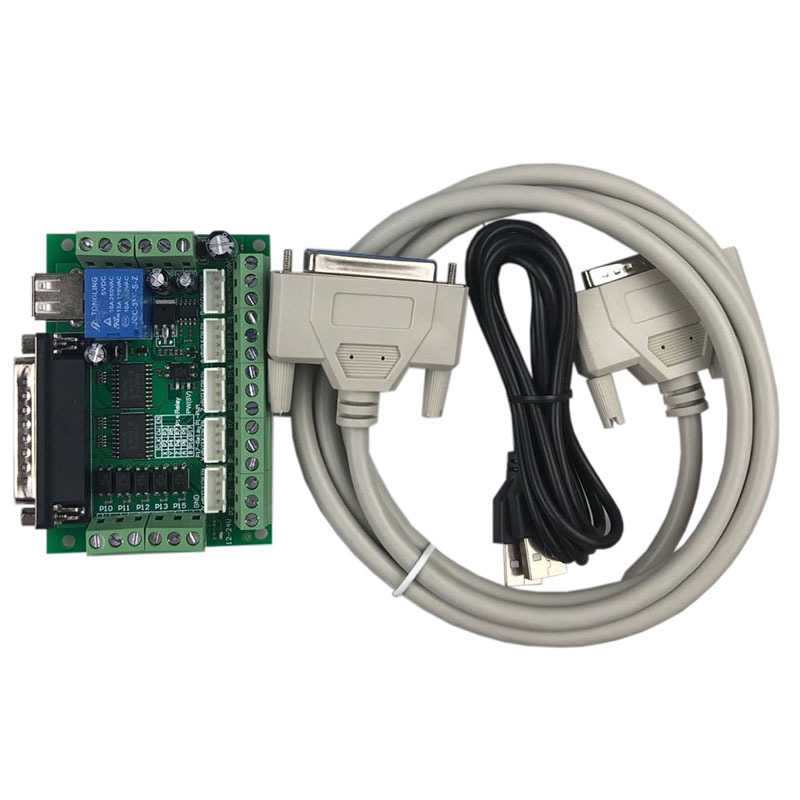 MACH3 雕刻机接口板 5轴步进电机驱动器 cnc 接口板 带光耦隔离