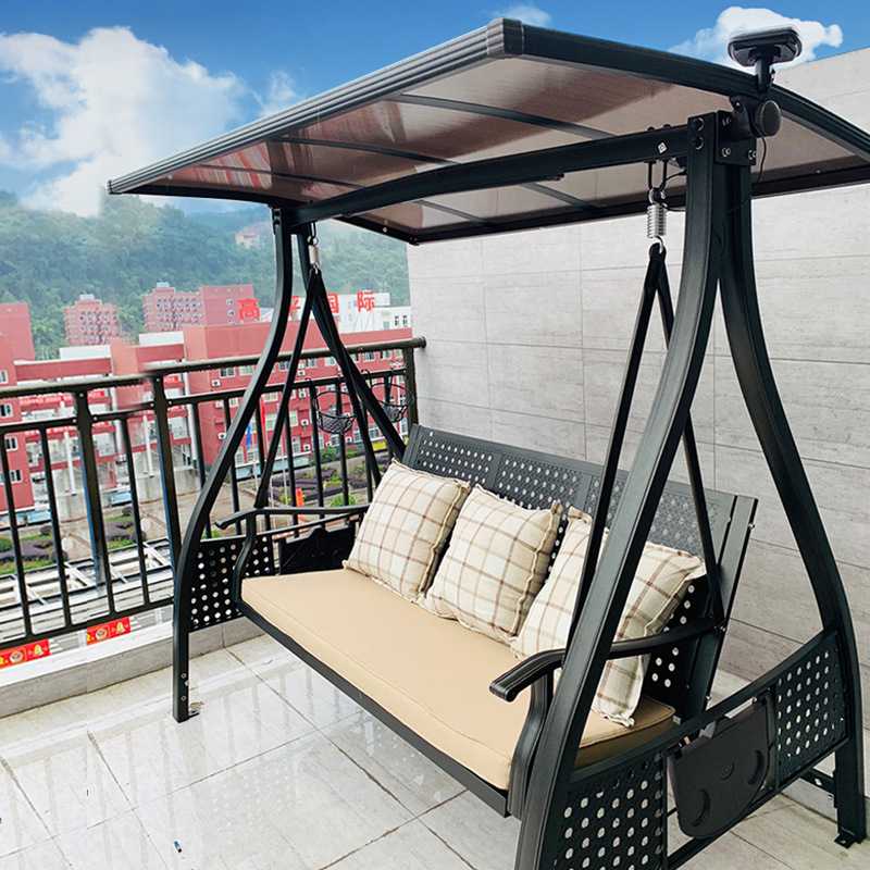 花园户外秋千摇椅庭院别墅双人铸铝秋千椅室外家用成人荡秋千吊椅