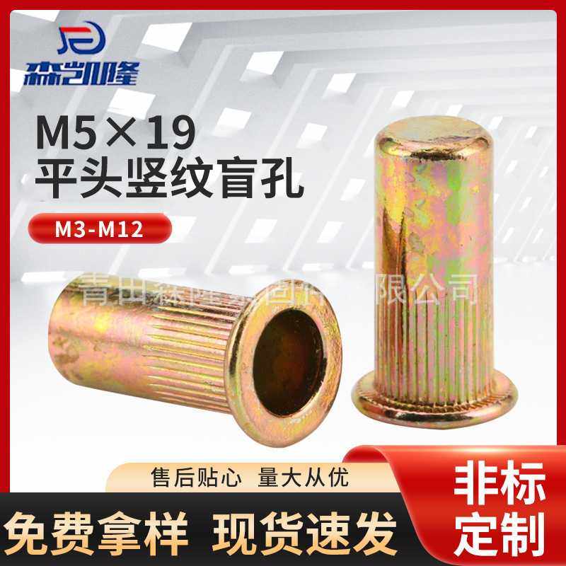 厂家现货平头竖纹盲孔拉铆螺母 M5*19碳钢镀锌滚花拉铆螺母拉帽,玩具/童车/益智/积木/模型,垂直悬浮玩具,淘宝优惠券,粉丝福利购,淘宝优惠卷
