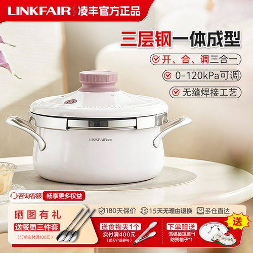 凌丰304不锈钢4L高压锅