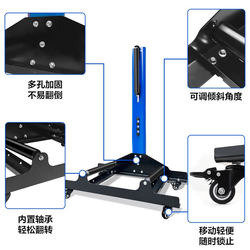 高端汽车轮胎轮毂清洗架旋转滚动专业巨省M力补胎镀晶放置工具托
