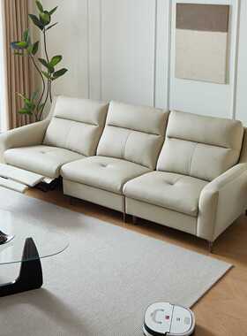 出口电动多功能沙发高脚拉床真皮沙发床L型贵妃三人直排客厅沙发