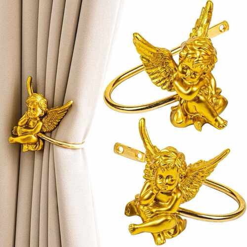 Angel appearance Curtain Holdbacks,Metal and Resin Decorativ