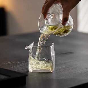 手工气泡水晶玻璃盖碗家用复古耐热泡茶杯分茶器防烫手抓碗