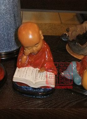 陶瓷工艺品 石湾公仔 三个和尚  一休